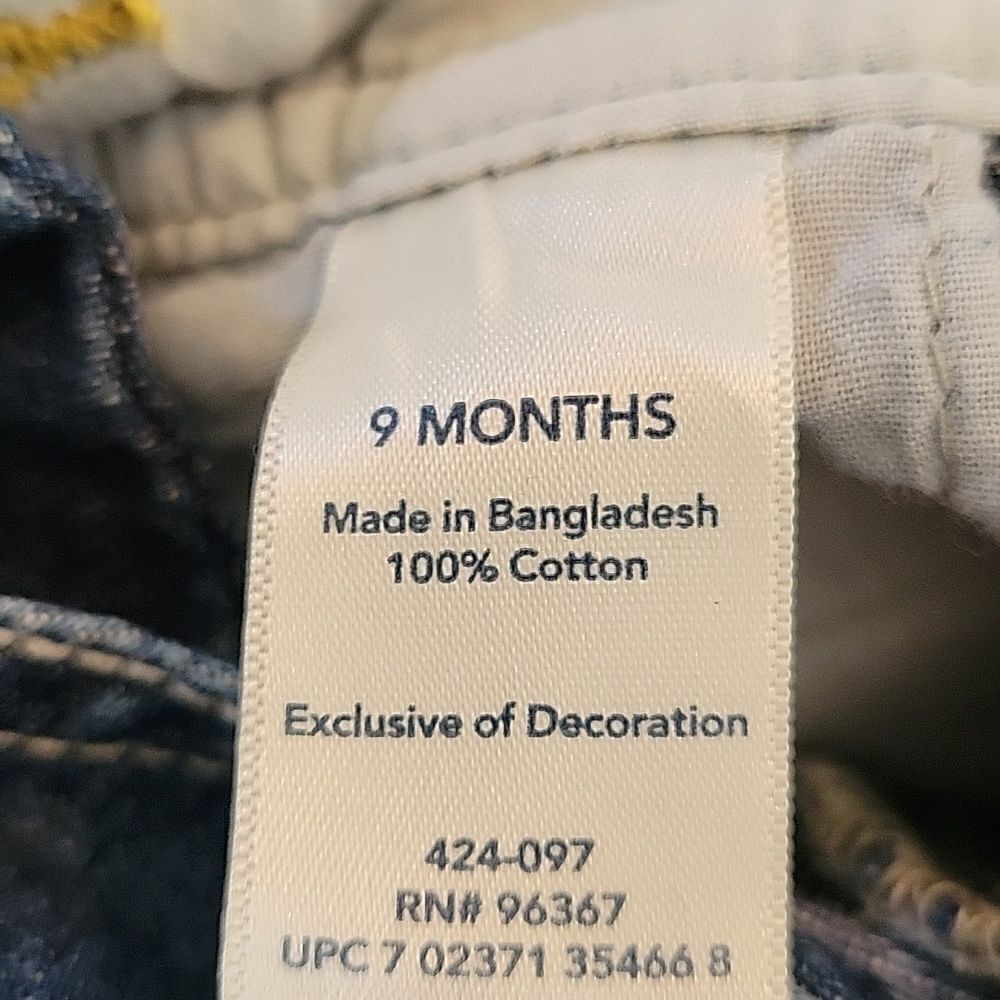 EC OSHKOSH B'GOSH 100% COTTON DENIM OVERALLS W/POCKETS SZ.9 MONTHS - Picture 6 of 6